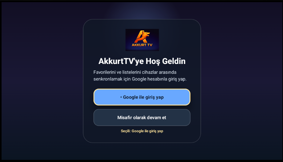 AkkurtTV ana ekran görüntüsü